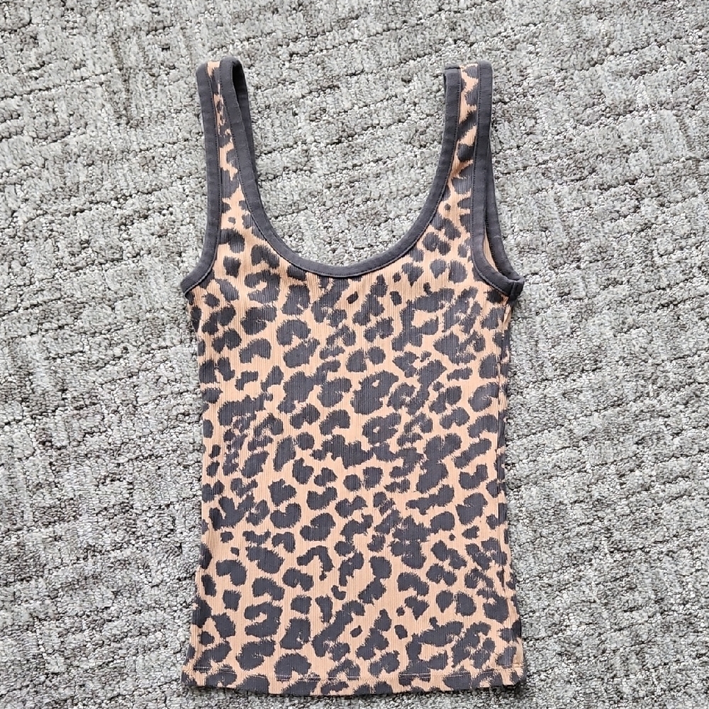 Aerie Animal Print Tank Top - Black and Tan